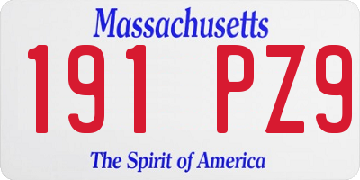 MA license plate 191PZ9