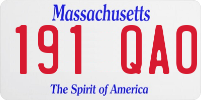 MA license plate 191QA0