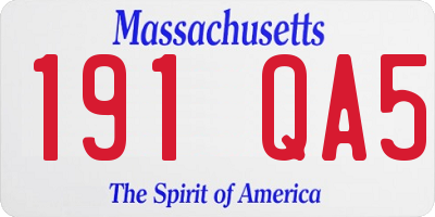 MA license plate 191QA5