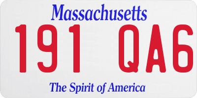 MA license plate 191QA6