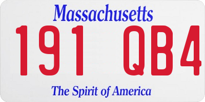 MA license plate 191QB4