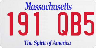 MA license plate 191QB5