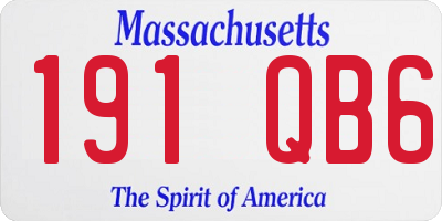 MA license plate 191QB6
