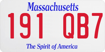 MA license plate 191QB7