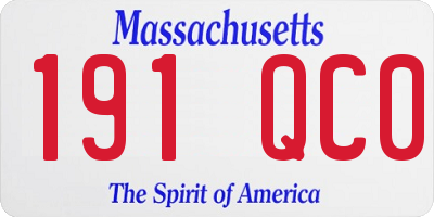 MA license plate 191QC0