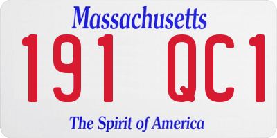 MA license plate 191QC1