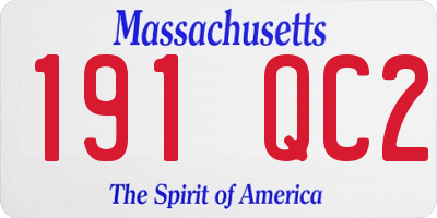 MA license plate 191QC2