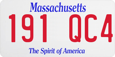 MA license plate 191QC4