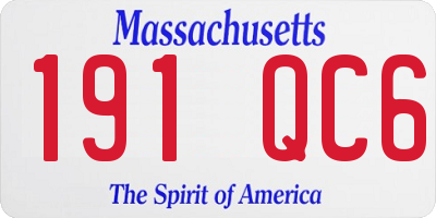 MA license plate 191QC6