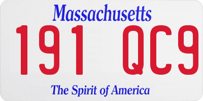 MA license plate 191QC9