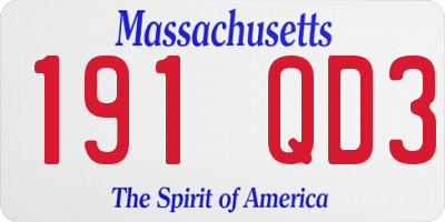 MA license plate 191QD3