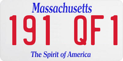 MA license plate 191QF1