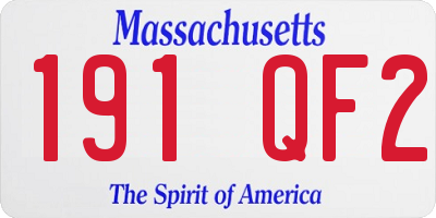 MA license plate 191QF2