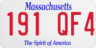 MA license plate 191QF4
