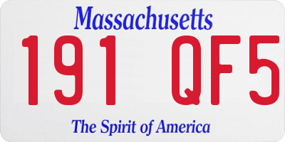 MA license plate 191QF5