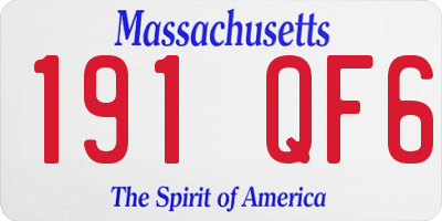 MA license plate 191QF6