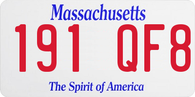 MA license plate 191QF8