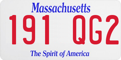 MA license plate 191QG2