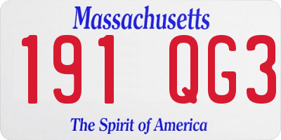 MA license plate 191QG3