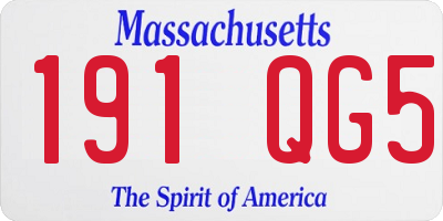 MA license plate 191QG5