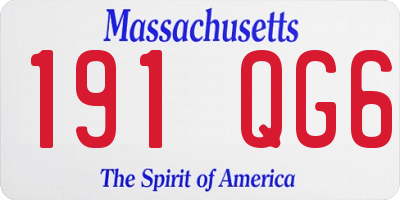 MA license plate 191QG6