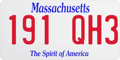 MA license plate 191QH3