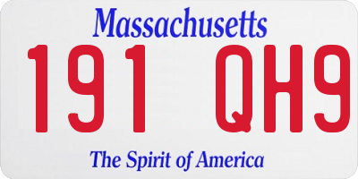 MA license plate 191QH9