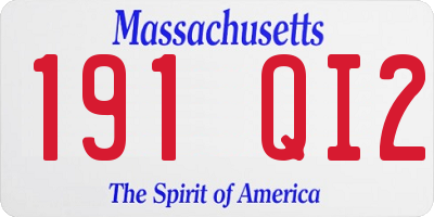 MA license plate 191QI2