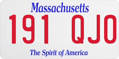 MA license plate 191QJ0