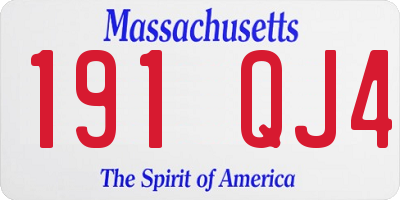 MA license plate 191QJ4