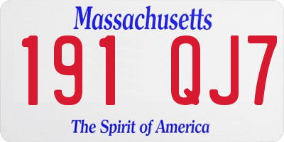 MA license plate 191QJ7