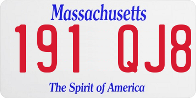 MA license plate 191QJ8