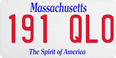 MA license plate 191QL0