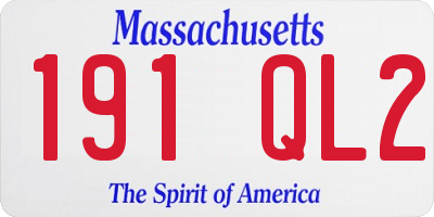 MA license plate 191QL2
