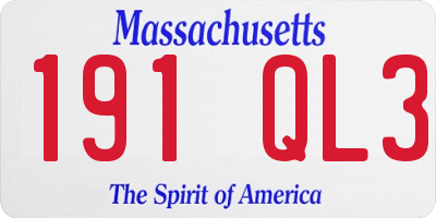 MA license plate 191QL3