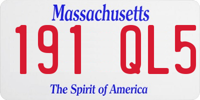 MA license plate 191QL5