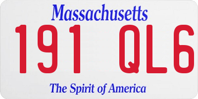 MA license plate 191QL6