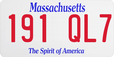 MA license plate 191QL7