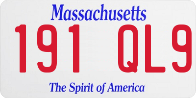 MA license plate 191QL9