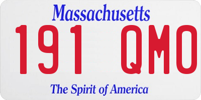MA license plate 191QM0