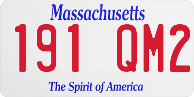 MA license plate 191QM2