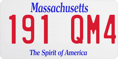 MA license plate 191QM4