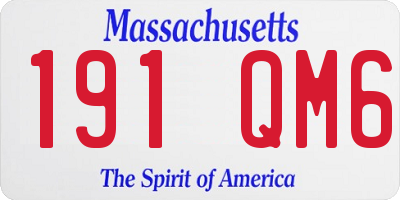 MA license plate 191QM6