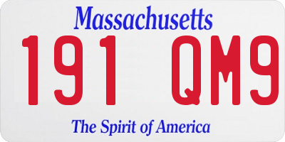 MA license plate 191QM9