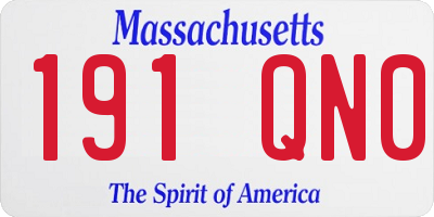 MA license plate 191QN0