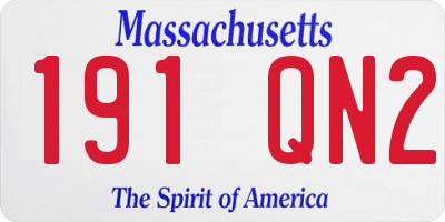 MA license plate 191QN2