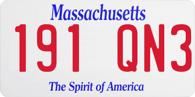 MA license plate 191QN3