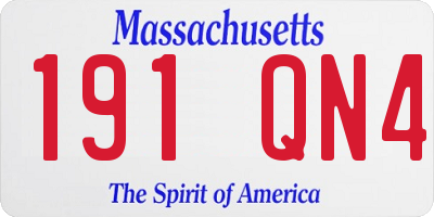 MA license plate 191QN4