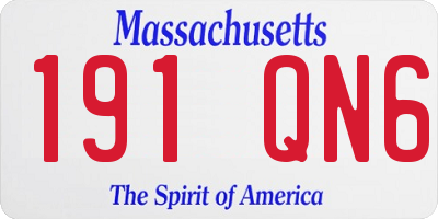 MA license plate 191QN6