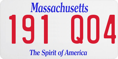 MA license plate 191QO4